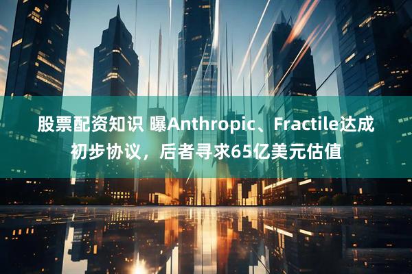 股票配资知识 曝Anthropic、Fractile达成初步协议，后者寻求65亿美元估值